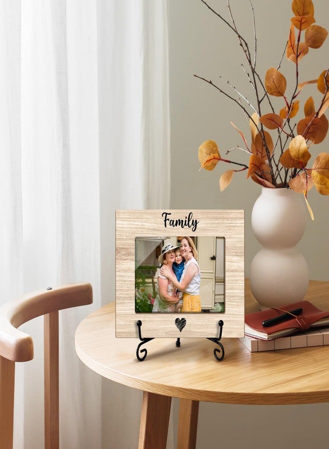 LWBEO Family Wooden Picture Frame, Housewarming Gift for Parents & Grandparents - 4x6 Inch Horizontal Frame with Stand - Image 3
